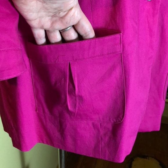COLDWATER CREEK Size 20-22 Pink 1-Button Blazer Cotton Stretch Vibrant $118 NEW - Picture 7 of 12